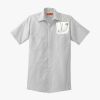 Short Sleeve Striped Industrial Work Shirt Thumbnail